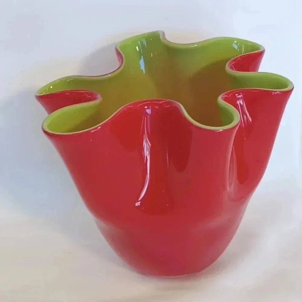 Vintage hand blown art glass vase